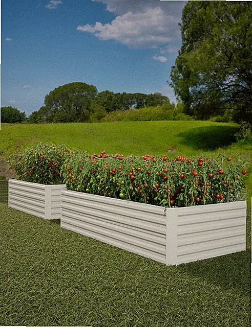 2 Pack Garvee 8x4x2 Ft Galvanized Raised Garden Bed Kit for Vegetables Herbs