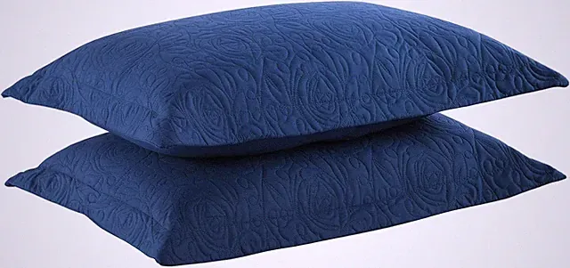2-Piece Embroidered Pillow Shams, Decorative Microfiber Pillow Covers Set