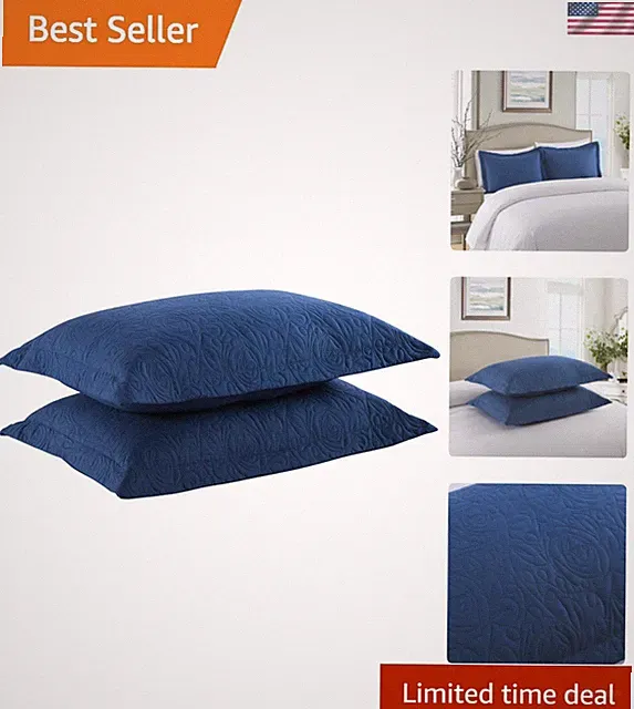 2-Piece Embroidered Pillow Shams, Decorative Microfiber Pillow Covers Set, St...