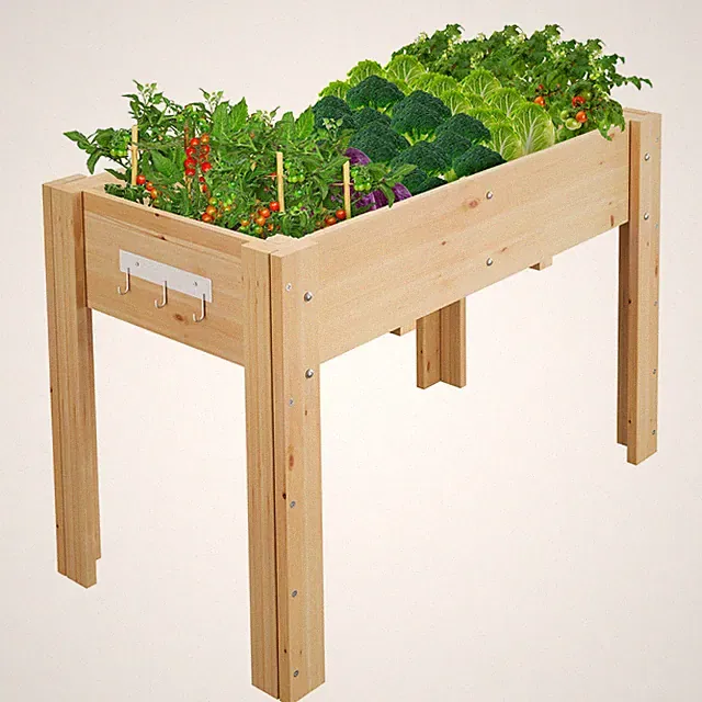 Cedar Raised Garden Bed Elevated w/ Legs Hooks Non-Woven Liner for Vegetables