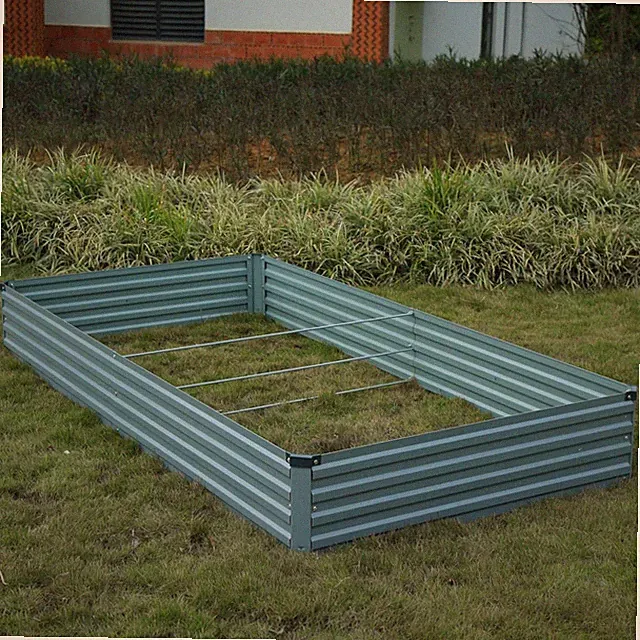 Durable 8x4ft Galvanized Raised Garden Bed Set - Perfect for Vegetables & Herbs