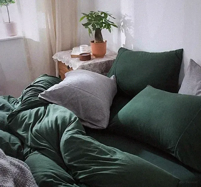 Forest Green Cotton Duvet stonewashed Duvet Cover California, King, Queen duvet
