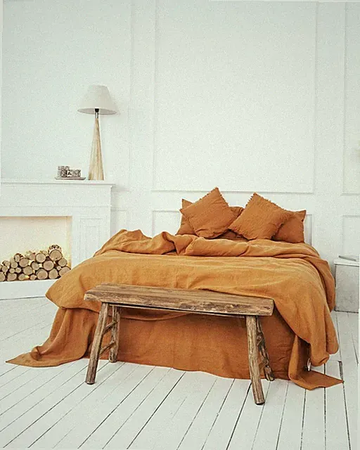 Honey Yellow Color Soft Cozy Cotton Duvet Comforter Cover Queen king duvet Set