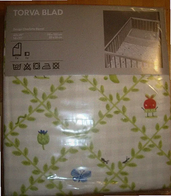 IKEA Kids Quilt Cover with Pillowcase Set Torva Blad Vegetables Strawberries NEW