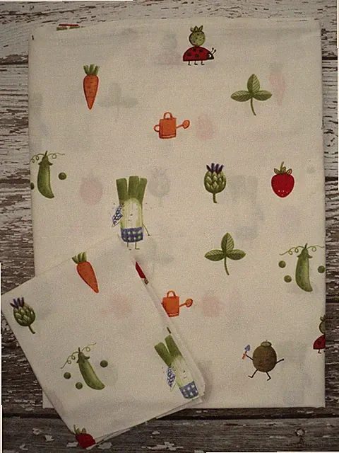 IKEA Torva Gronsak Duvet Cover + Sham Vegetables Ladybugs Garden Twin SZ Cotton