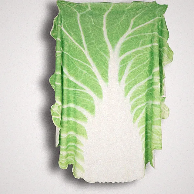 Lettuce Leaf Blanket Throw Fleece 38" Funny Green Veggie Plant Food Theme Gift