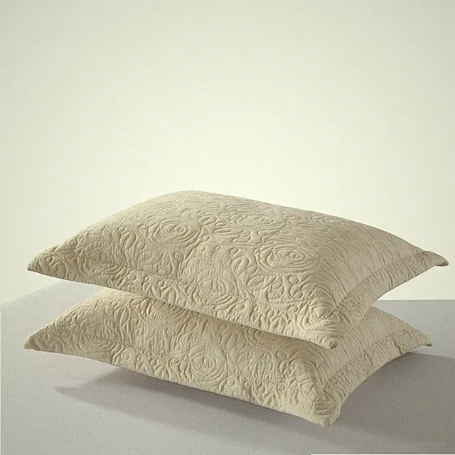 MarCielo 2-Piece Embroidered Microfiber Pillow Shams Covers Standard Size