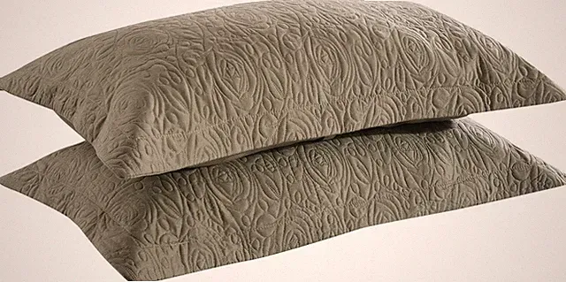 MarCielo 2-Piece Embroidered Pillow Shams, Decorative Microfiber Pillow Covers