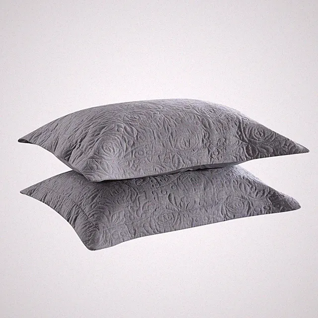MarCielo 2-Piece Embroidered Pillow Shams, Decorative Microfiber Pillow Shams