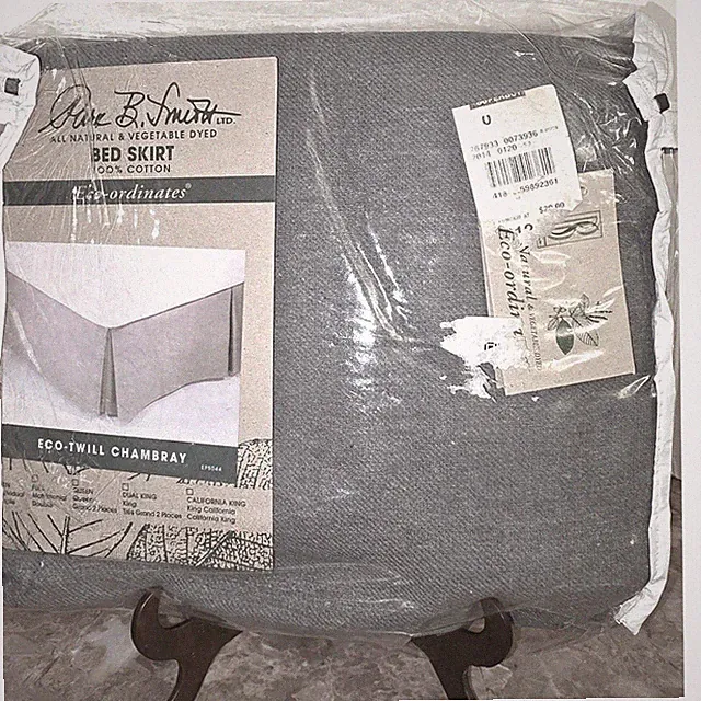 Park B Smith Twin Ecoordinates Bed Skirt Eco Twill Chambray All Natural Veg Dyed