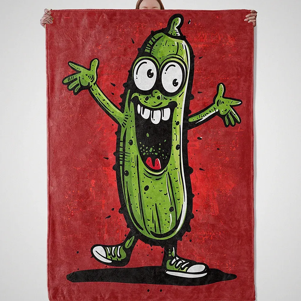 Pickle Blanket Flannel Throw Blankets, Funny Vegetable Lightweight Warm Soft...