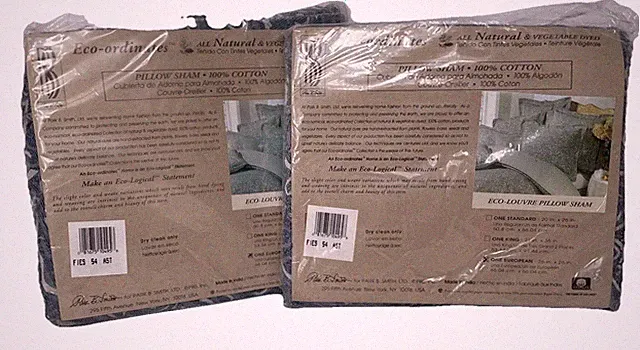 Set of 2 Park B. Smith Linen Eco-Windowpane European 26" x 26" Pillow Shams NEW