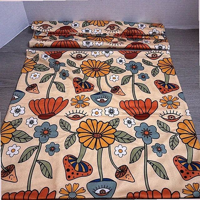 Set Of Two Mushroom Design Flowers Zip Up Pillowcases Bed Or Couch Veggie 16x16
