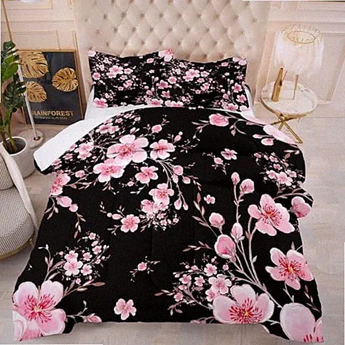 Suncloris Pink Floral Comforter, Elegant Girls Flower Leaf Queen Pinkfloral