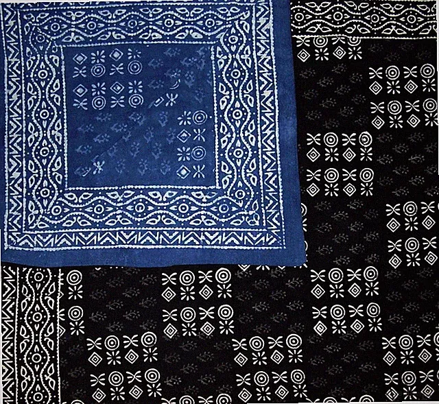 Veggie Dye Block Print Reversible Duvet Cover Cotton 88" x 88" Fits Full / Queen