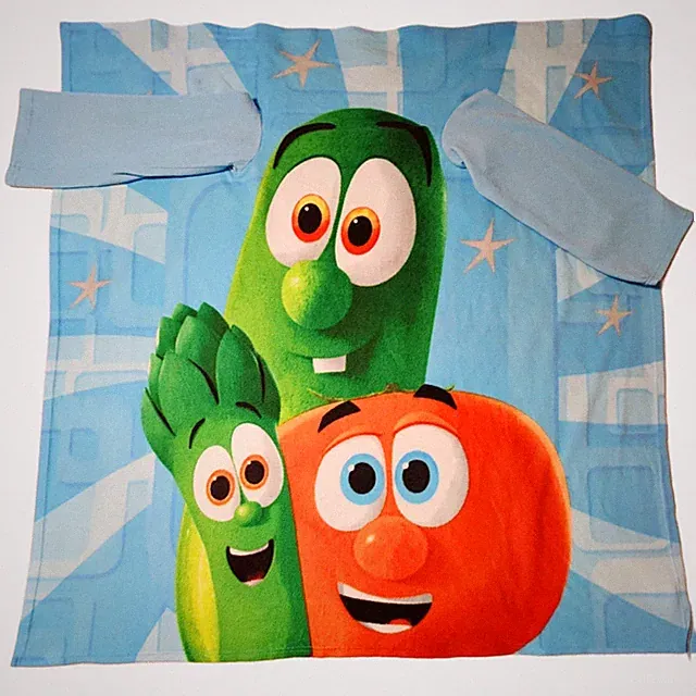 Wearable W Sleeves Comfy Throw Veggie Tales Blanket Fleece Northwest Three Peas